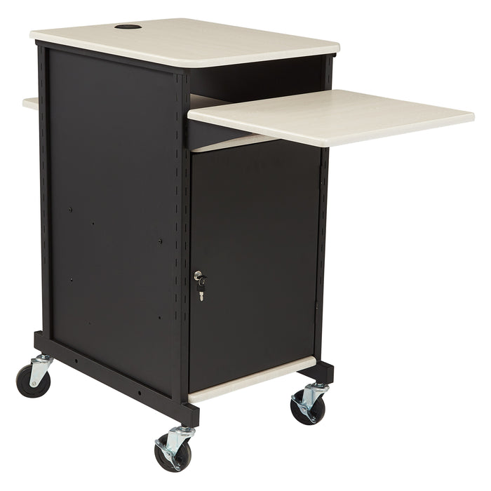 National Public Seating PRC400 40" 4 Level Presentation Station - Steel/laminate, Black/ivory-cityfoodequipment.com