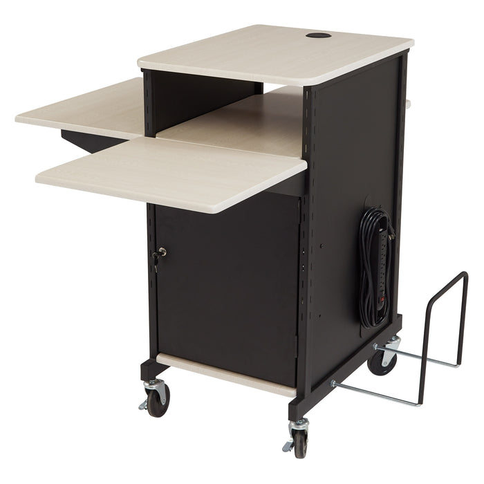 National Public Seating PRC450 40" 4 Level Presentation Station - Steel/laminate, Black/ivory-cityfoodequipment.com