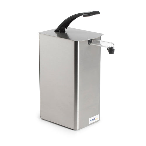 Nemco 10961 Countertop Condiment Dispenser w/ (1) Pump - For 1 1/2 gal (6 qt) Pouches, Stainless Steel-cityfoodequipment.com