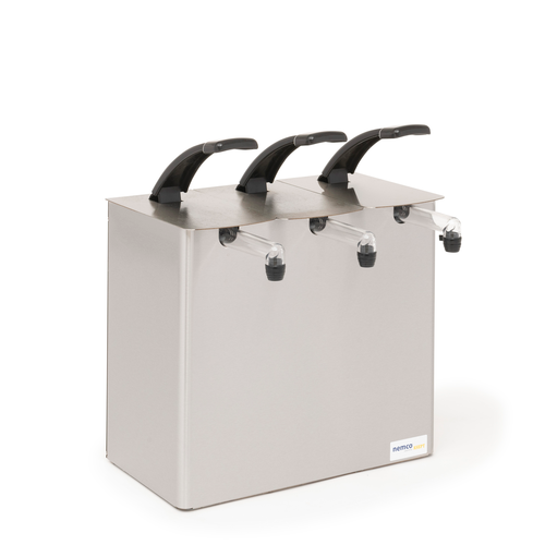 Nemco 10963 Countertop Condiment Dispenser w/ (3) Pumps - For 1 1/2 gal (6 qt) Pouches, Stainless Steel-cityfoodequipment.com