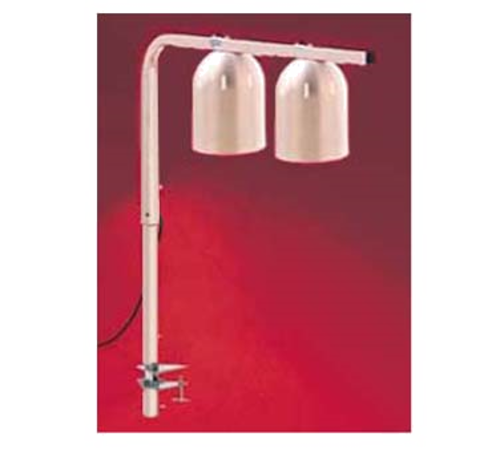 Nemco 6004-2 2 Bulb Portable Heat Lamp w/ Adjustable Clamp Arm, Steel/Aluminum, 120v-cityfoodequipment.com
