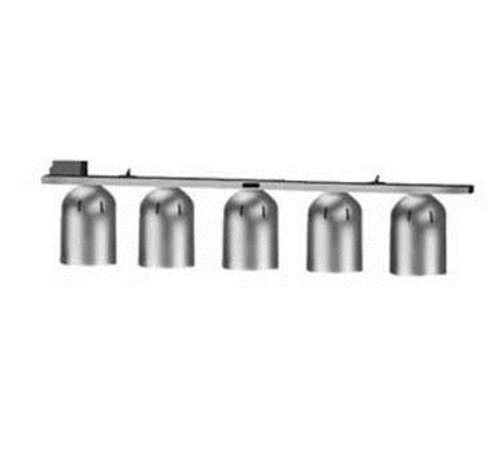 Nemco 6006-5 49 1/4" Track Mount Heat Lamp w/ (5) Lamps - Lower Switch, Silver, 120v-cityfoodequipment.com
