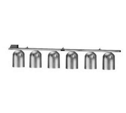 Nemco 6006-6 59 1/4" Track Mount Heat Lamp w/ (6) Lamps - Lower Switch, Silver, 120v-cityfoodequipment.com