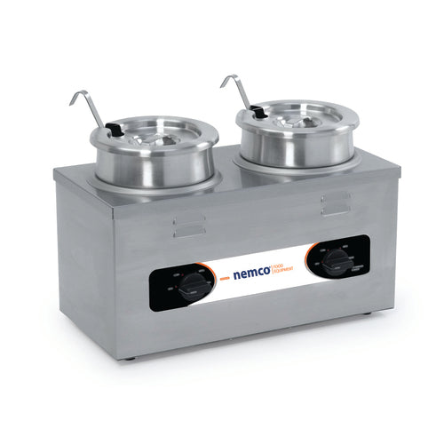 Nemco 6120A-ICL-220 (2) 4 qt Countertop Soup Warmer w/ Thermostatic Controls, 220v/1ph-cityfoodequipment.com