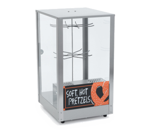 Nemco 6403 Revolving Pretzel Merchandiser w/ Illuminated Interior & 27 1/4 x 15 1/8 x 18 1/8", 120V-cityfoodequipment.com