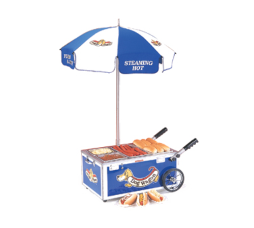 Nemco 6550-DW Mini Countertop Hot Dog Steamer Cart w/ Pan Configuration #1, 120v/1ph, Blue-cityfoodequipment.com