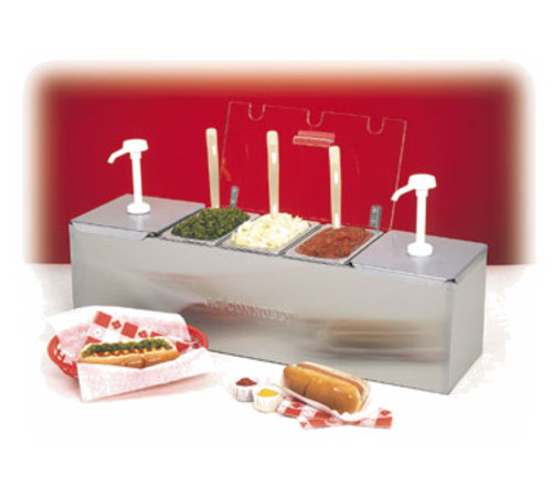 Nemco 88100-CB-1 Pump & Dipper Style Condiment Dispenser w/ Pumps & Pans, (4) Compartments, Stainless-cityfoodequipment.com
