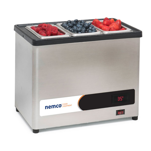 Nemco 9020-2 14 3/4" Countertop Refrigerated Prep Rail - Hinged Lid-cityfoodequipment.com