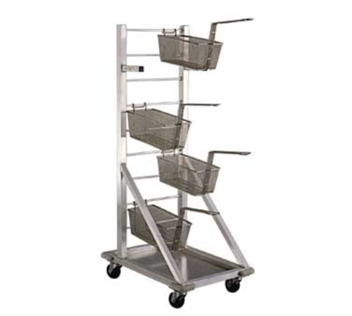 New Age Fry Basket Rack w/ 18 Basket Capacity & 3" Casters, 52 1/2" x 18 x 27", Aluminum (1210)-cityfoodequipment.com