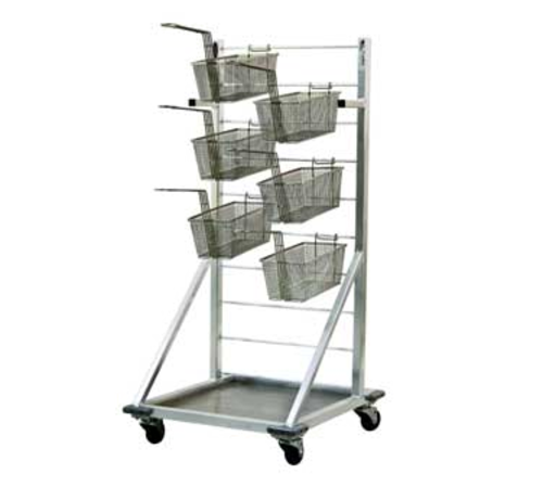 New Age Fry Basket Rack w/ 27 Basket Capacity & 3" Casters, 52 1/2" x 24 1/2" x 27", Aluminum (1215)-cityfoodequipment.com