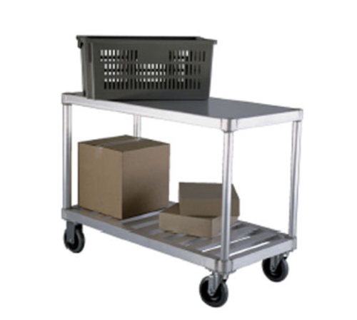 New Age 2 Level Aluminum Utility Cart w/ 800 lb Capacity, Flat Ledges (1415)-cityfoodequipment.com