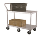 New Age 2 Level Aluminum Utility Cart w/ 800 lb Capacity, Flat Ledges (1490)-cityfoodequipment.com