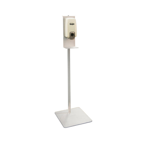New Age 48" Hand Sanitizer Stand w/ Drip Tray - 14"W x 14"D, Aluminum (53178)-cityfoodequipment.com