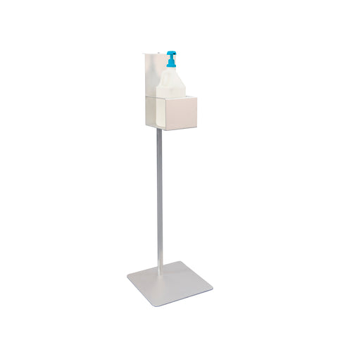 New Age 48"H Hand Sanitizer Stand for Pump Dispensers - 14"W x 14"D, Aluminum (53179)-cityfoodequipment.com
