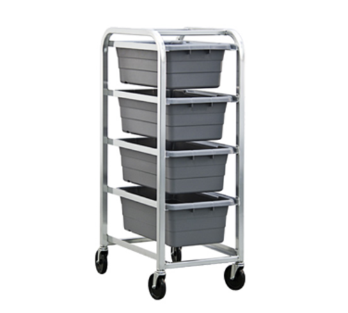 New Age Mobile Lug Rack w/ (4)16x25x8 1/2" Lug Capacity & Open Frame Design, Aluminum (6262)-cityfoodequipment.com