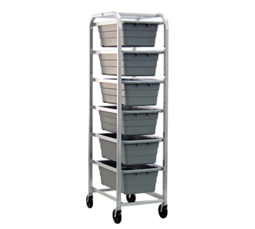 New Age Mobile Lug Rack w/ (6)16x25x8 1/2" Lug Capacity & Open Frame Design, Aluminum (6263)-cityfoodequipment.com