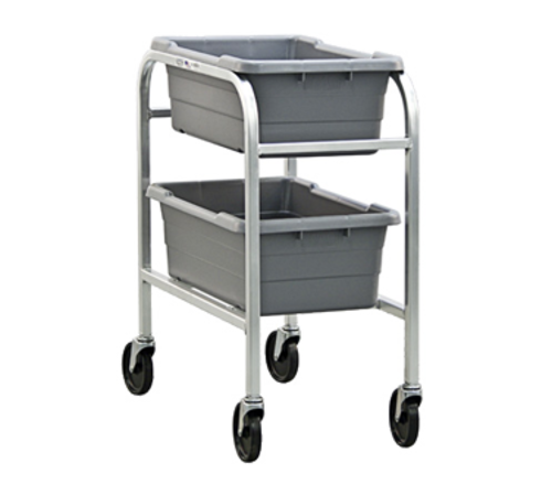 New Age Mobile Lug Rack w/ (2)16x25x8 1/2" Lug Capacity & Open Frame Design, Aluminum (6266)-cityfoodequipment.com