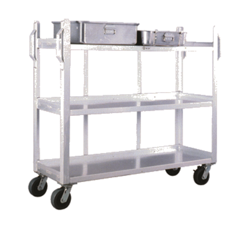 New Age 3 Level Aluminum Utility Cart w/ 1800 lb Capacity, Raised Ledges (95667)-cityfoodequipment.com