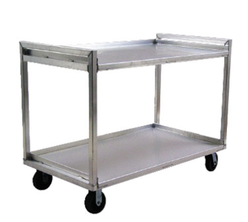New Age 2 Level Aluminum Utility Cart w/ 1500 lb Capacity, Raised Ledges (97179)-cityfoodequipment.com