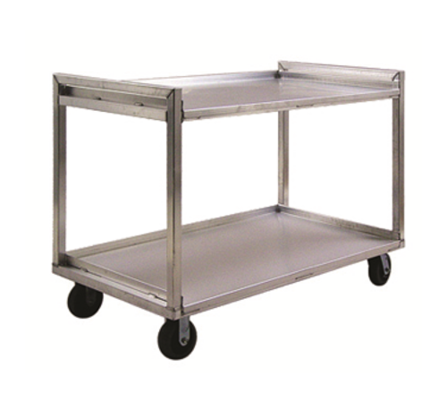 New Age 2 Level Aluminum Utility Cart w/ 1500 lb Capacity, Raised Ledges (97180)-cityfoodequipment.com