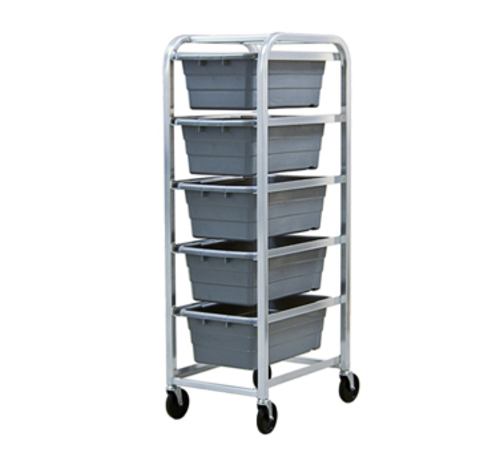 New Age Mobile Lug Rack w/ Open Frame & (5)18 3/4 x 26 x 61" Lug Capacity, Welded Aluminum (97253)-cityfoodequipment.com
