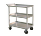 New Age 3 Level Aluminum Utility Cart w/ 550 lb Capacity, Raised Ledges (97769)-cityfoodequipment.com