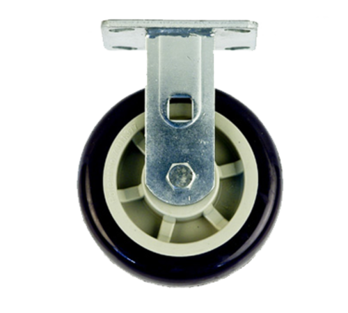 New Age Rigid Plate Caster W/ 6" Diameter & 700 Lb Capacity, Polyurethane Wheel Tread (C518)-cityfoodequipment.com