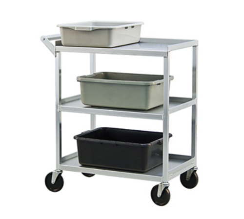 New Age 32 1/2"L Polymer Bus Cart W/ (3) Levels, Shelves, Aluminum (NS745)-cityfoodequipment.com