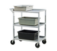 New Age 32 1/2"L Polymer Bus Cart W/ (3) Levels, Shelves, Aluminum (NS745)-cityfoodequipment.com