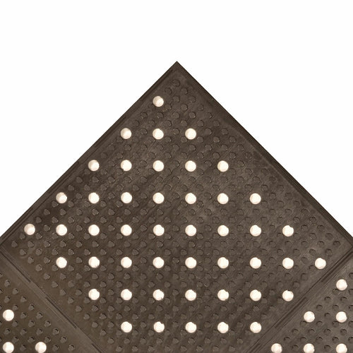 NoTrax T23R0332BL Multi-Mat II? Grease-Resistant Floor Mat, 3' x 32', 3/8" Thick, Black-cityfoodequipment.com