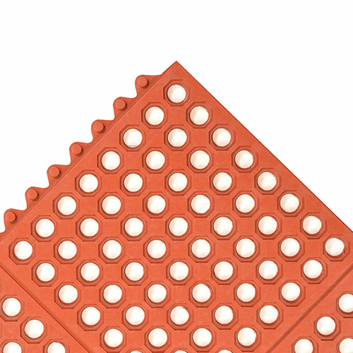 Notrax T56S0033RD Square Anti-Fatigue Floor Mat - 3' X 3', Rubber, Red-cityfoodequipment.com