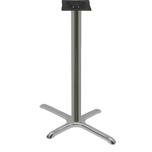 Oak Street Bar Height Table Base W/ 22 X 30" Base Spread, Chrome (B2230CHR-BAR)-cityfoodequipment.com