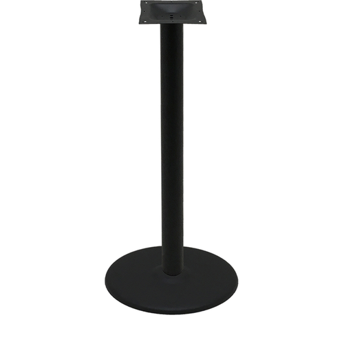 Oak Street 24" Round Table Base - Bar Height, Cast Iron, Powder Coated, Black (B24DISC-BAR)-cityfoodequipment.com