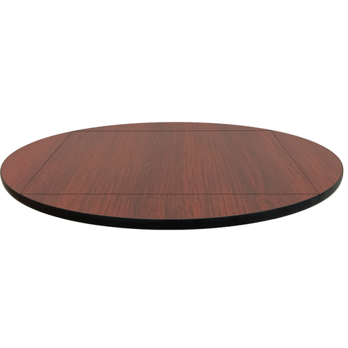 Oak Street 36" Square To 51" Round Melamine Table Top, Mahogany (MB3636FLIP51MH)-cityfoodequipment.com