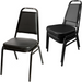 Oak Street Stacking Chair W/ Black Vinyl Back & Seat - Steel Frame, Black (SL2082-BLK)-cityfoodequipment.com