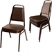 Oak Street Stacking Chair W/ Brown Vinyl Back & Seat - Steel Frame, Brown (SL2082-ESP)-cityfoodequipment.com