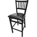 Oak Street Bar Stool W/ Metal Vertical Back & Black Vinyl Seat, Black (SL2090-1)-cityfoodequipment.com