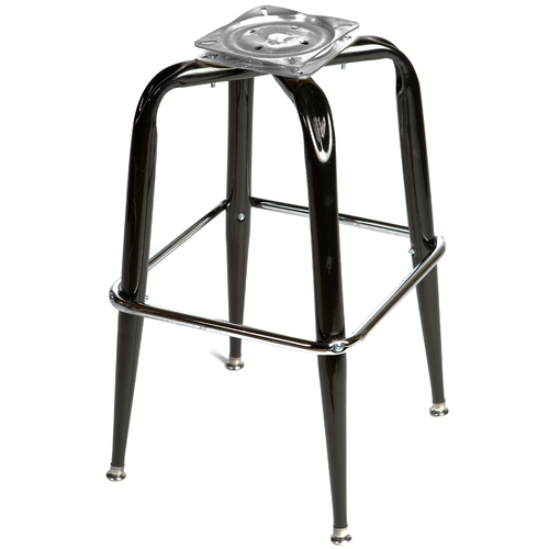 Oak Street Replacement Bar Stool Frame W/ Single Chrome Ring Base, Black (SL2133-BOTTOM)-cityfoodequipment.com