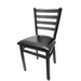Oak Street Dining Chair W/ Ladder Back & Black Vinyl Seat - Steel Frame, Silver Vein (SL2160SV)-cityfoodequipment.com