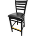 Oak Street Bar Stool w/ Ladder Back & Black Vinyl Seat, Wood Frame, Black (WB101BLK)-cityfoodequipment.com
