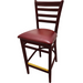 Oak Street Bar Stool W/ Ladder Back & Black Vinyl Seat, Wood Frame, Mahogany (WB101MH)-cityfoodequipment.com