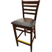 Oak Street Bar Stool w/ Ladder Back & Black Vinyl Seat, Wood Frame, Walnut (WB101WA)-cityfoodequipment.com