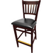 Oak Street Bar Stool W/ Vertical Back & Black Vinyl Seat, Wood Frame, Mahogany (WB102MH)-cityfoodequipment.com