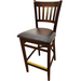 Oak Street Bar Stool W/ Vertical Back & Black Vinyl Seat, Wood Frame, Walnut (WB102WA)-cityfoodequipment.com