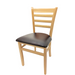 Oak Street Dining Chair w/ Ladder Back & Black Vinyl Seat - Beechwood Frame, Natural Finish (WC101NT)-cityfoodequipment.com