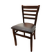 Oak Street Dining Chair W/ Ladder Back & Black Vinyl Seat - Beechwood Frame, Walnut Finish (WC101WA)-cityfoodequipment.com
