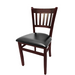 Oak Street Dining Chair W/ Vertical Slat Back & Black Vinyl Seat - Beechwood Frame, Mahogany Finish (WC102MH)-cityfoodequipment.com