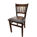 Oak Street Dining Chair W/ Vertical Slat Back & Black Vinyl Seat - Beechwood Frame, Walnut Finish (WC102WA)-cityfoodequipment.com