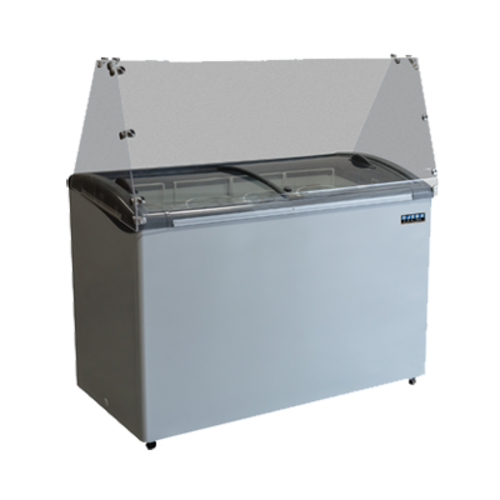 Ojeda 50 2/5" Mobile Ice Cream Dipping Cabinet w/ 14 Tub Capacity - White, 120v (8FLAVORDIP)-cityfoodequipment.com