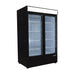 Ojeda 52 1/10" Two Section Display Freezer W/ Swing Doors - Bottom Mount Compressor, Black, 120v (FMH-49)-cityfoodequipment.com